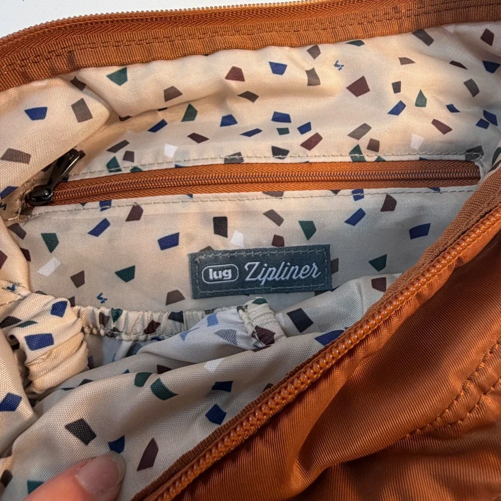 Lug Zipliner Convertible Tote Backpack Women Medium Copper Brown Quilted Bag